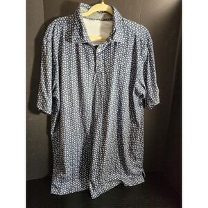 Anderson Ord Golf Shirt‎ Polo Navy Floral white Flower print size XL